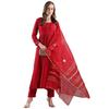 GoSriKi Women's Rayon Blend Anarkali Solid Kurta with Pant & Dupatta (JAYNTI RED-VKS04-GS_XXL_Red_XX-Large)