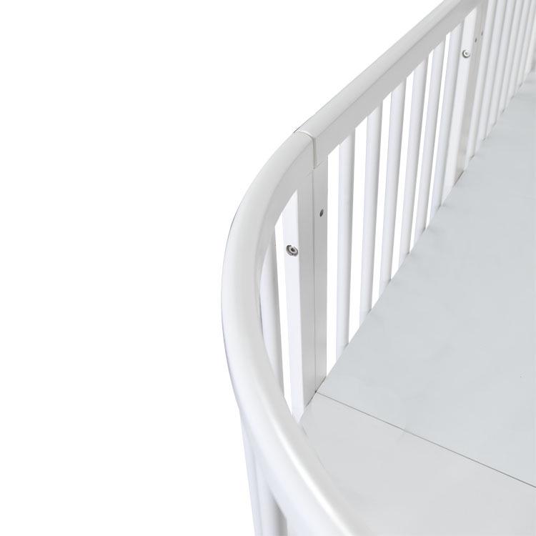 INS Bolin Multifunctional Solid Wood Round Baby Bed: Convertible Twin and Co-Sleeping.