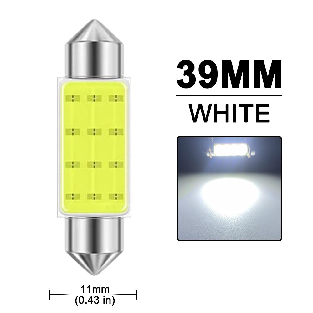 10/20/50 PCS C5W LED Bulbs Festoon 31mm 36mm 39mm 41mm COB 12V 7000K White Car Interior Dome Reading Trunk License Plate Lights Bulbs 7