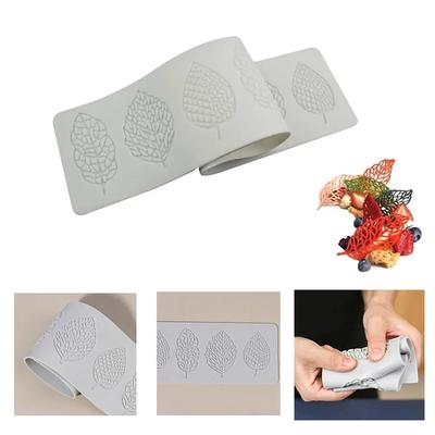 Leaf Silicone Mold 3D Impression Cake Baking Fondant Lace Cushion Chocolate Candy Dessert Tray Printing Mold Decorating Supplies