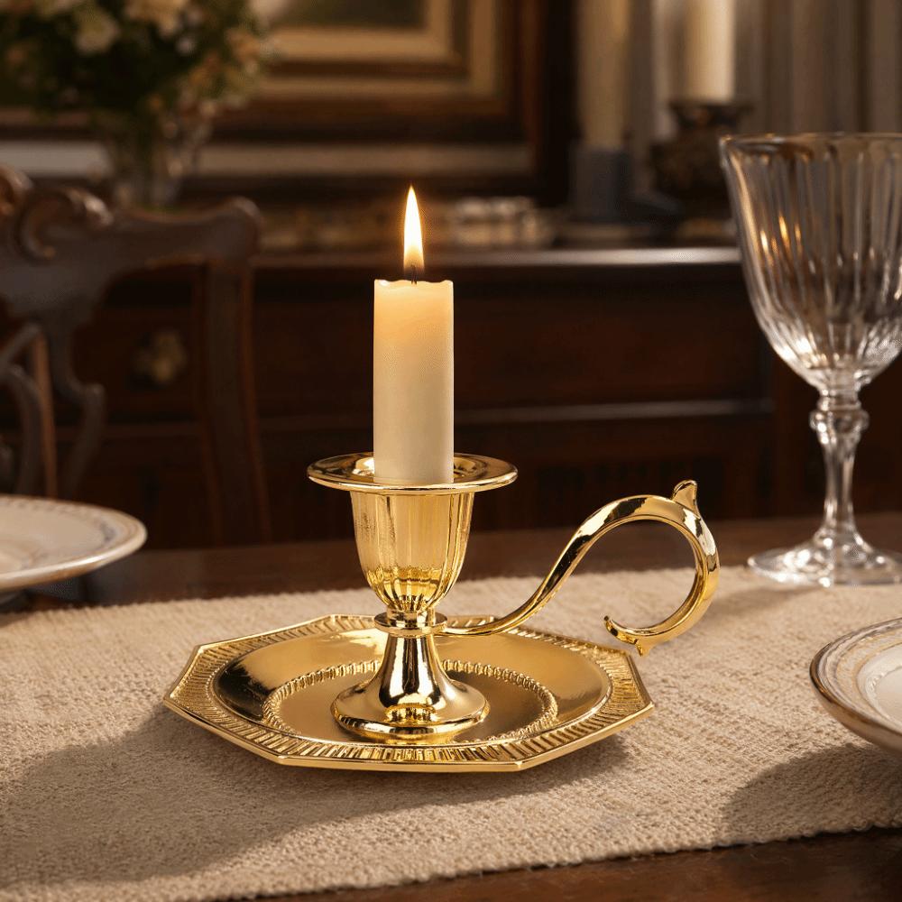 Zinc Alloy Vintage Taper Candle Stick Holder Candle Stand Dining Table Centerpiece
