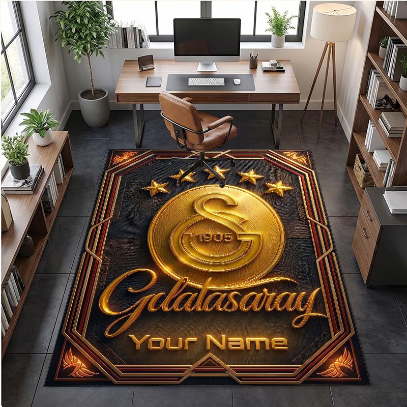 Crystal Velvet Rug Galatasaray FC Print Custom Name Text Floor Mat Home Decor