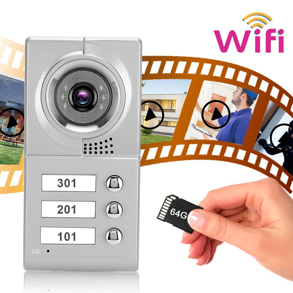 7in 720P WIFI Touch Screen Intercom 3 Monitors Doorbell