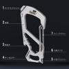 KeyUnity KS00 Keychain Multi-Tool Screwdriver Small Carabiner 420 Stainless Steel 7-in-1 Tool Mirror Finish Silver EDC Tool (Wrench + Cross
