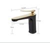 White Brass Basin Faucets Bathroom Waterfall Handle Single Faucet Cold and Hot Water Vessel Sink Mixer Tap Crane Black&Gold