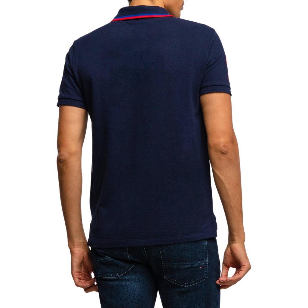 Polo Ralph Lauren SS24 Maglietta Polo a Maniche Corte Ricamata Logo Big Pony Uomo top Blu Navy 710803454-002
