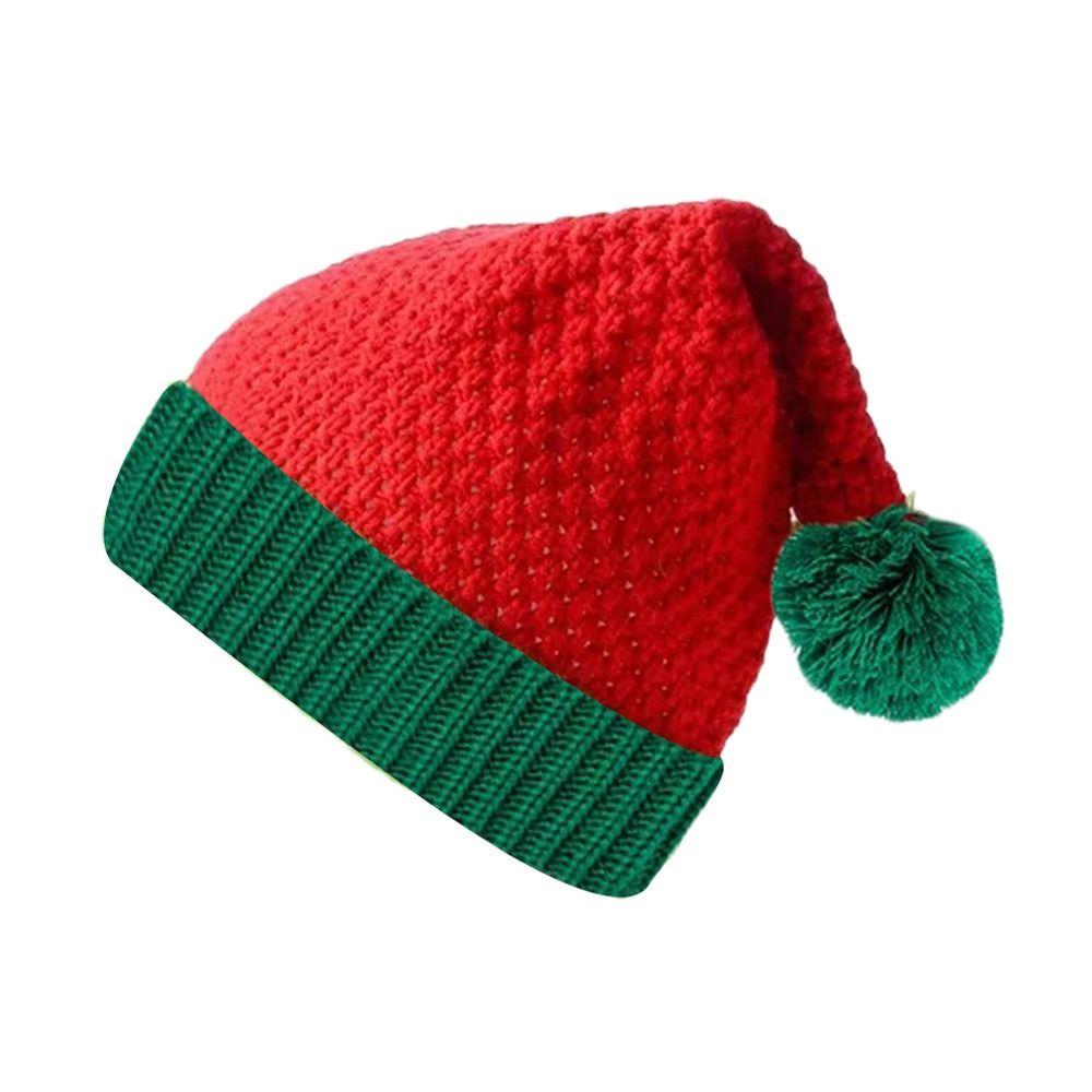Pom Pom Ball Christmas Hat Knitted Xmas Decor Winter Beanie Santa Caps  for Women Men