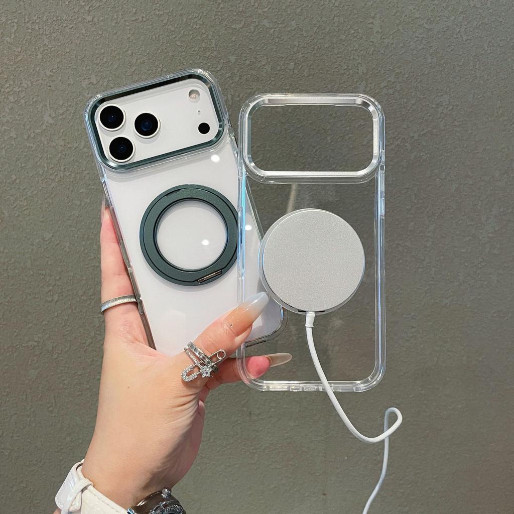 Für IPhone 17 Promax Handyhülle 360 Grad Drehbare Metallhalterung für Apple 16 Fallschutz Hohe Transparenz Schutzhülle