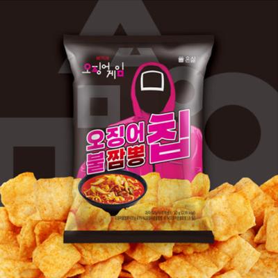 [Žaidimas su kalmarais] Aštrūs kalmarų Jjamppong traškučiai 50 g (2 Parinktys)