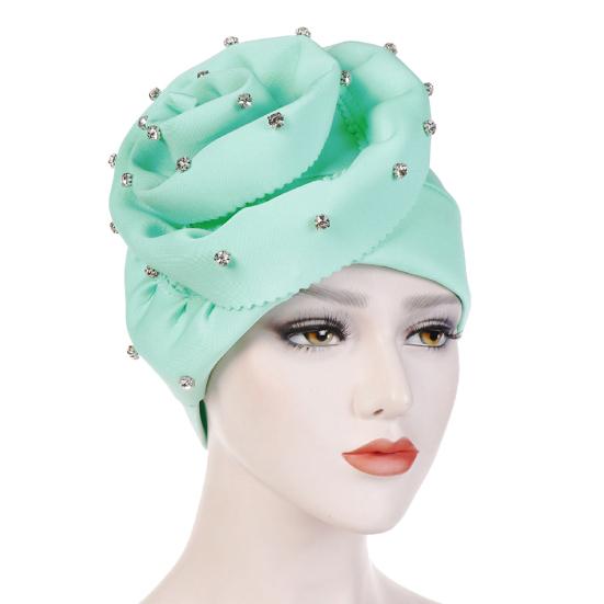 

Head Bonnet Solid Color Comfortable Cotton Pre-Tied Bonnet Hat for Shopping мятный зеленый