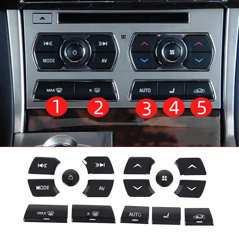 For Jaguar XF XJ 2010- aluminum alloy Black Button Stickers Car Accessories Interior AC Gear Switch Repair Decals
