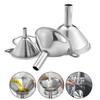 3/5Pcs Stainless Steel Kitchen Funnel for Filling Bottles Transfer Essential Oil Liquid Fragrance Dry Powder with Cleaning Brush