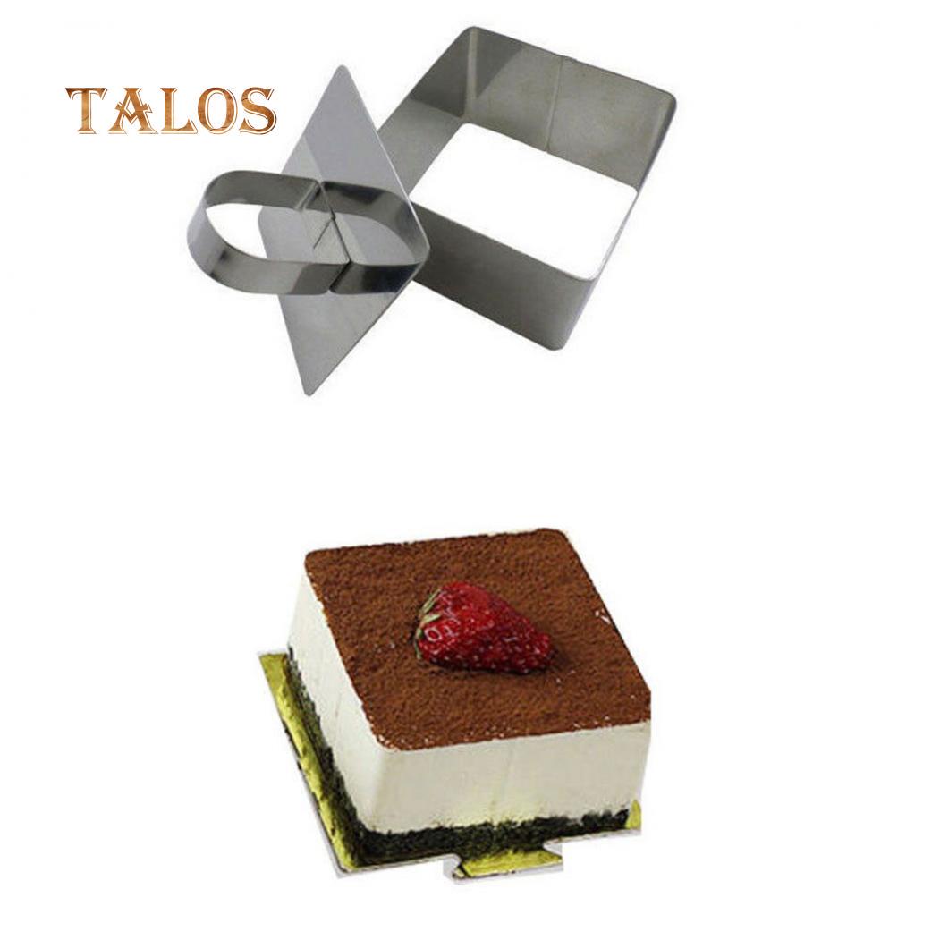 

Прочный резак для торта из нержавеющей стали, формы для выпечки, мини-форма для помадки, мусса, кухонный инструмент «сделай сам» Square