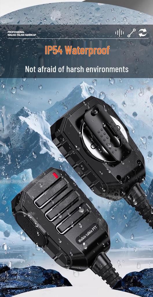 M6 Handheld Microphone for Walkie-Talkie: Compatible with Baofeng Quansheng UV-K6 UV5R, Shoulder Mic for K/M Head Station.
