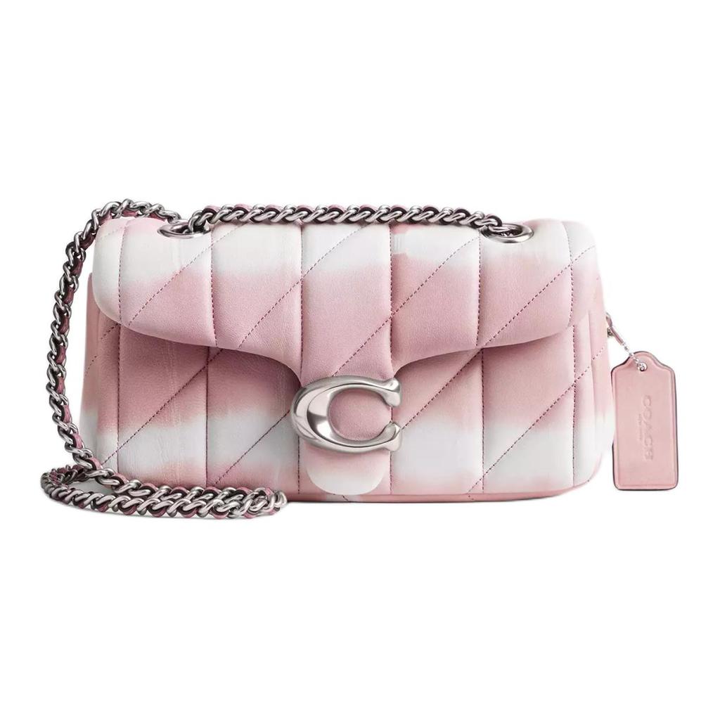 Coach Tabby 20 Classic Logo Napa Leather Crossbody Shoulder Bag Small Unisex bags White Pink CU081-LHPMC