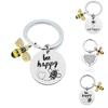 Elegant Stainless Steel Bee Happy Keychain Perfect Gift For Friends And Teachers