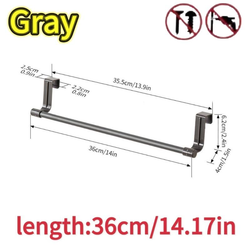 1/2/3pcs Towel Rack Over Door Stainless Steel Towel Bar Storage Organizer Bathroom Kitchen Cabinet Door Hanging Towel Rack