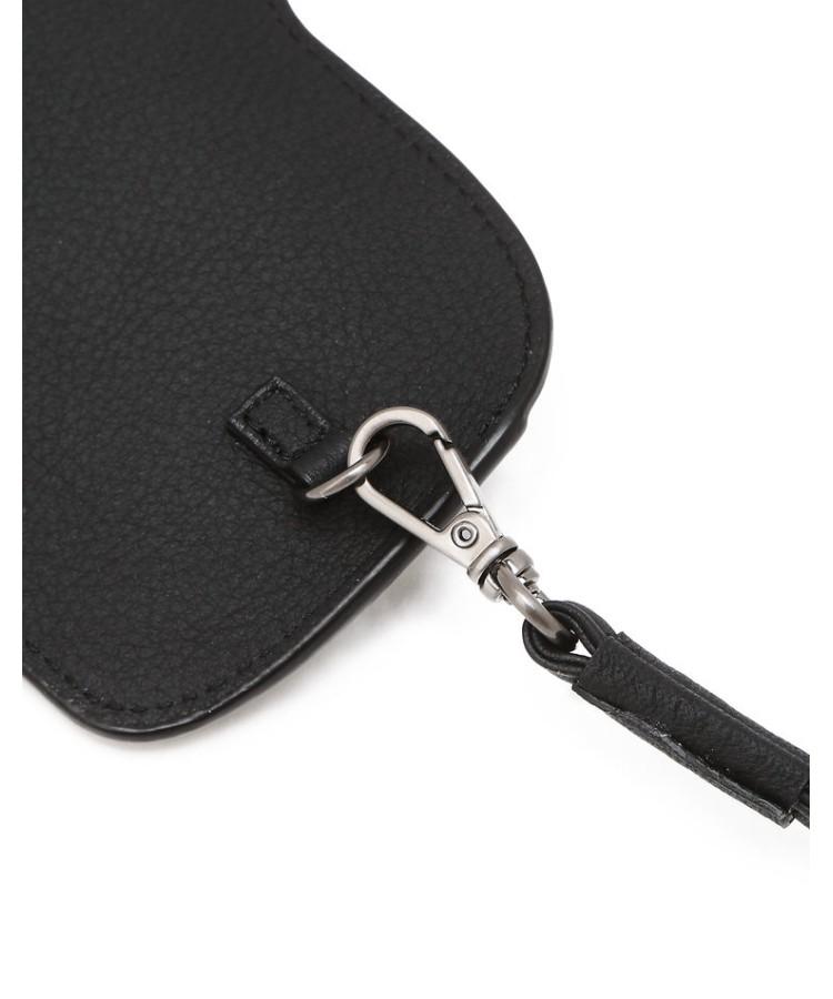 Hejiseumaenaegseseoli Black Logo Decorated Cowhide Glasses Case