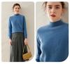 Women's Soft Cashmere Sweater - Thick, Half High Neck, Loose Fit, Solid Color, Casual Style for Autumn and Winter