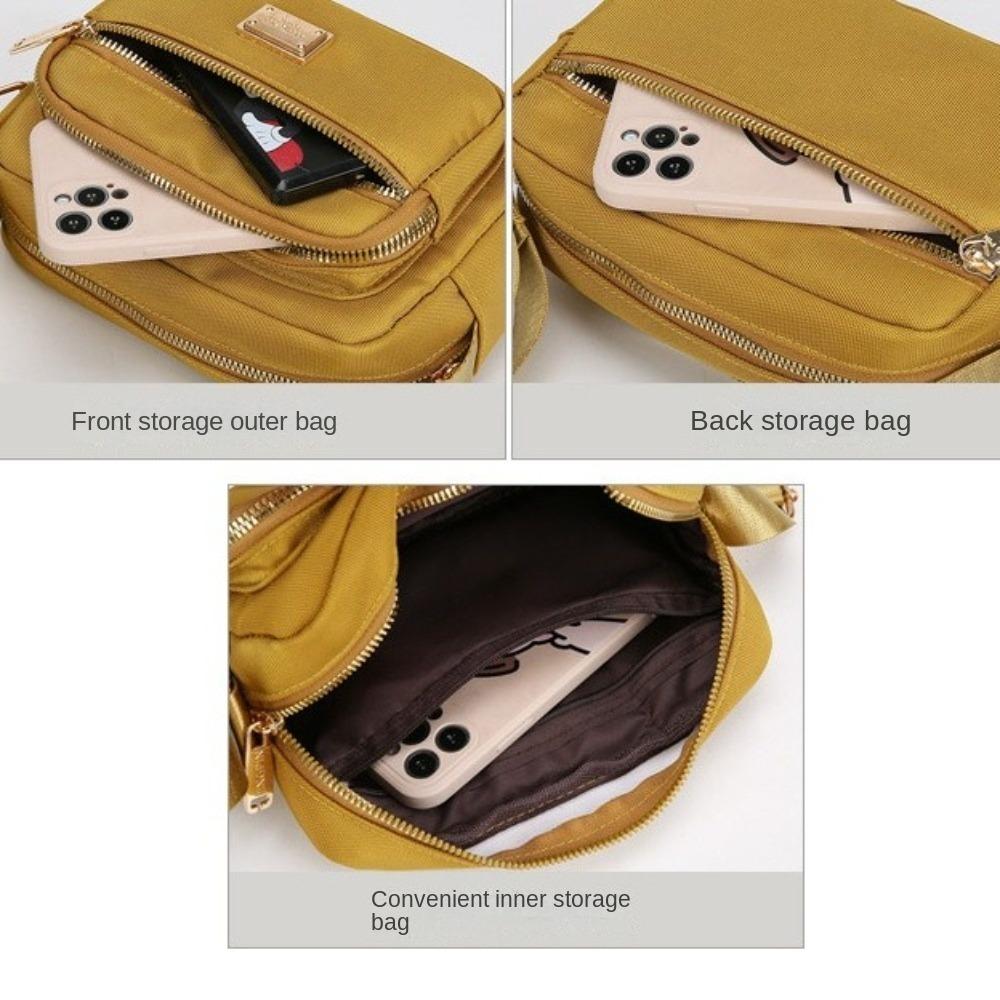 Large Capacity Solid Color Crossbody Bag Nylon Mom Bag Multifunctional Oxford Bag  Women