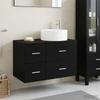 Bathroom Furniture Set 2 Pieces Black Oak Engineered Wood