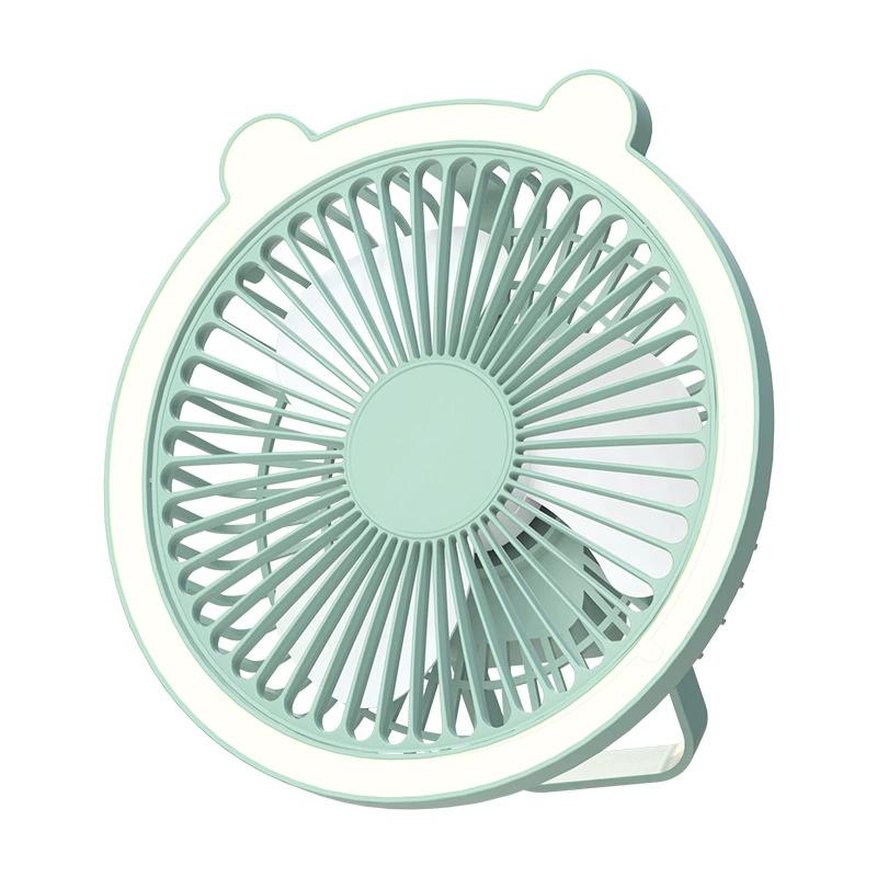 

Mini ventilador de escritorio portátil con luz LED, ventilador silencioso para dormitorio de estudiantes