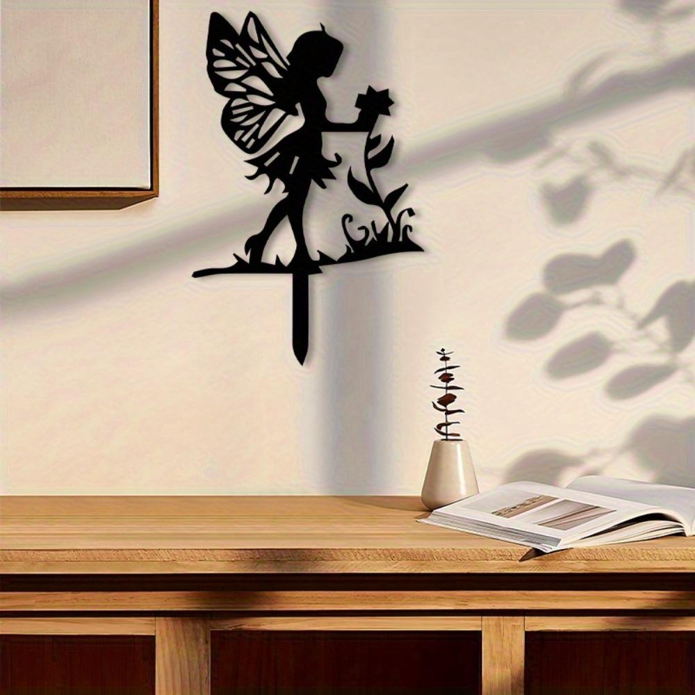 1pc Wrought Iron Ground Stake Elf Garden Decoration Valentine Yard Insert Rustproof Craftsmanship