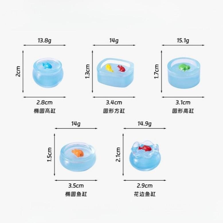 

1 Set Multicolors Fish Tank Miniatures Resin Fish Ornaments Fairy Garden Decoration Moss Terrarium Micro Landscape 2-3cm синий