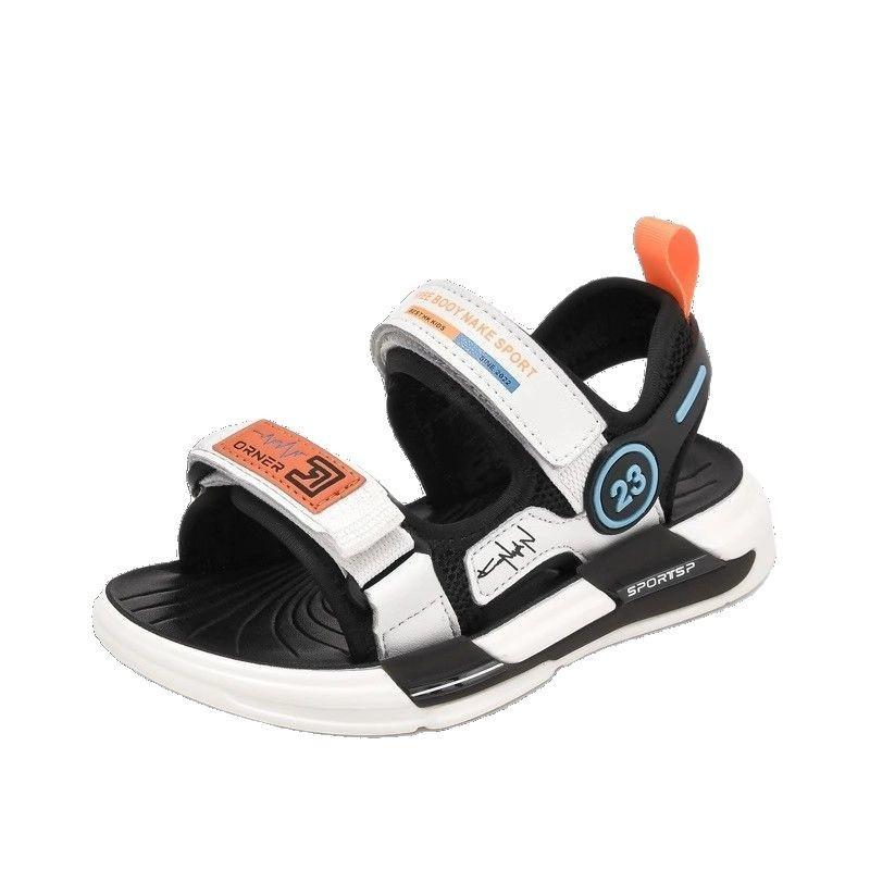 Genuine Leather Soft Sole Kids Sandals Lightweight Beach Sports Shoes for Big Boys Girls Summer
