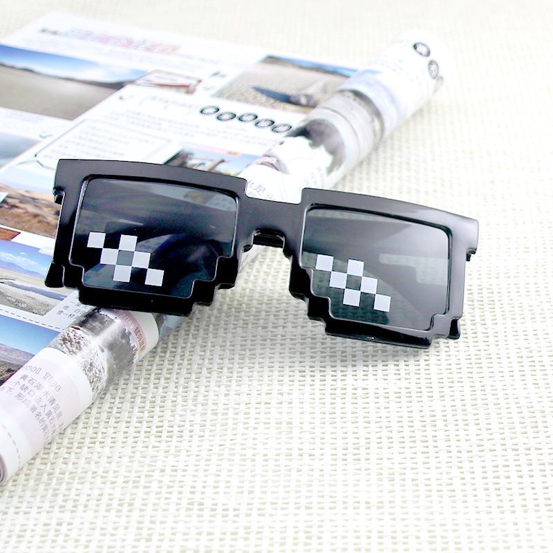 Square Glasses, Two-Dimensional Acting Artifact Sunglasses, Coded Rectangular Pixel Glasses Douyin Kuaishou