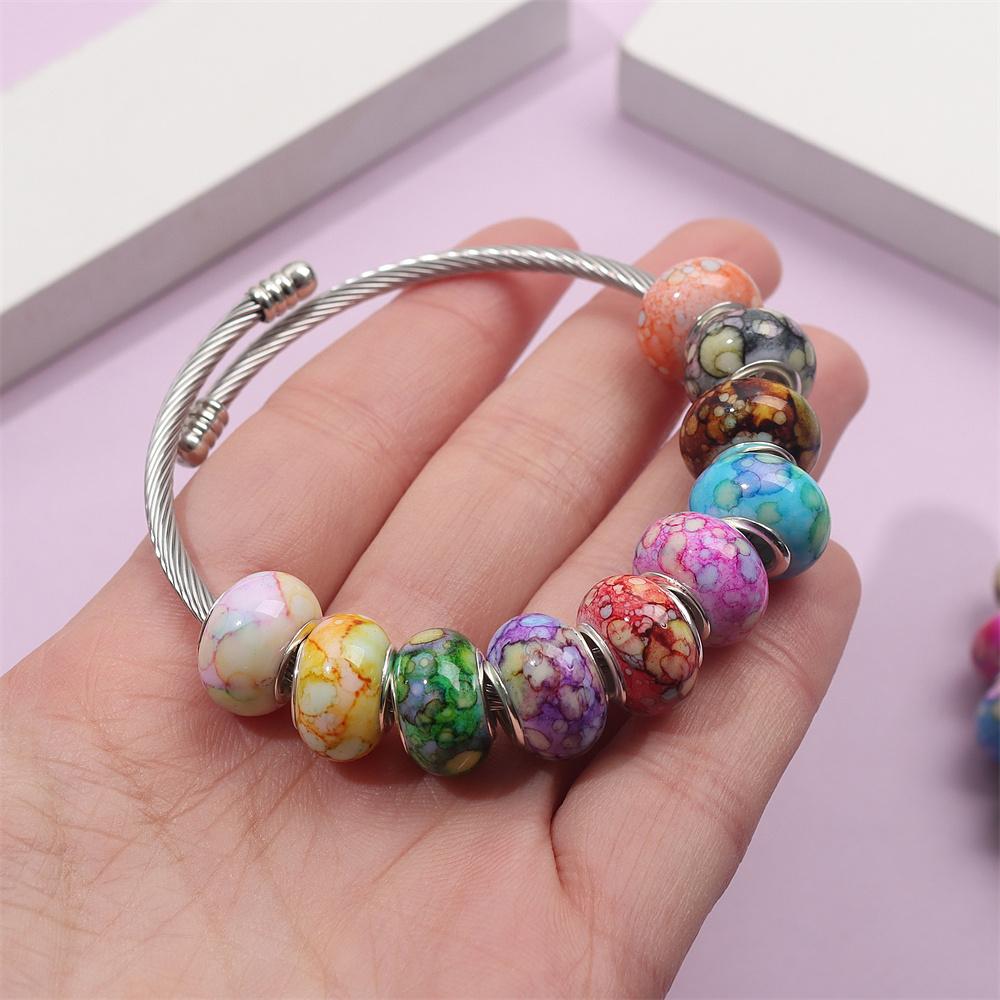 30/50/100pcs Large Hole European Colored Resin Beads European Pendant Bracelet Necklace DIY Bracelet Necklace Pen Jewelry Making