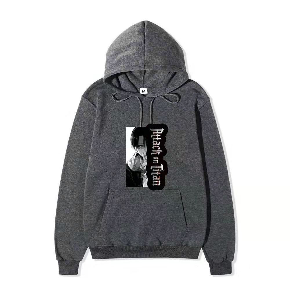 Attack on Titan Levi Ackerman Manga Hoodie Unisex Fleece Sweatshirt Gothic Vertical Logo Front Print No Sleeve Autumn Winter Pullover