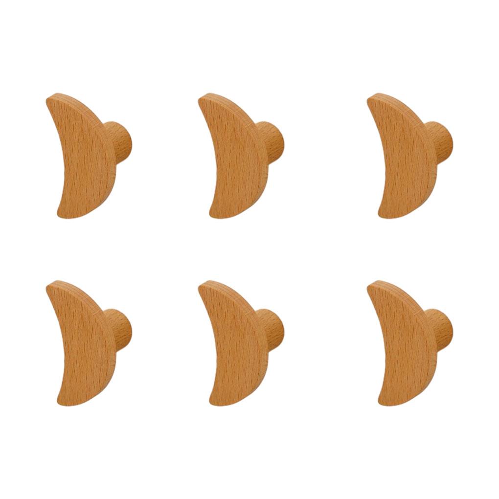 Мультяшні Дерев'яні Ручки для Шухляд Домашній Декор Універсальний Стиль Легко Встановити Дерев'яні Меблеві Ручки Місяць