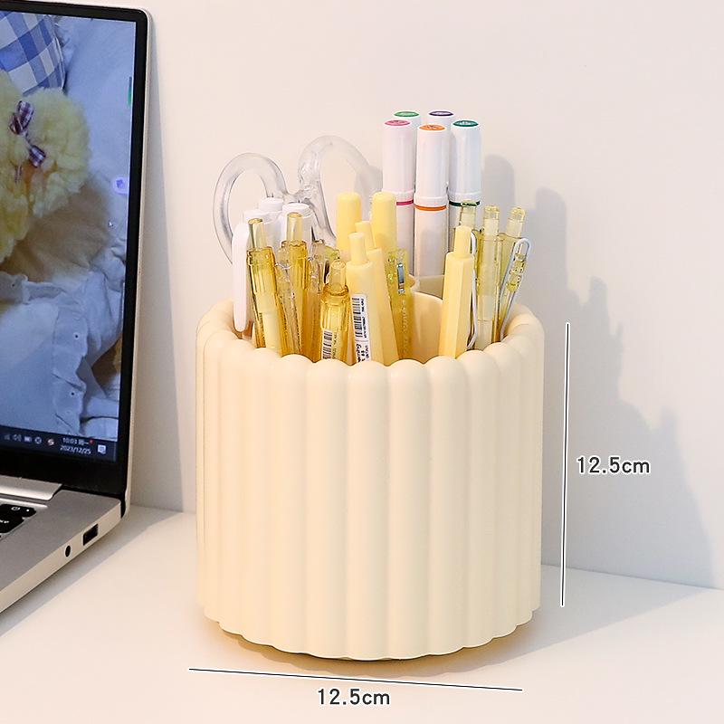 Creative Student-Style Rotating Pen Holder - Large Capacity, Multifunctional, Cute & Desktop Organizer
