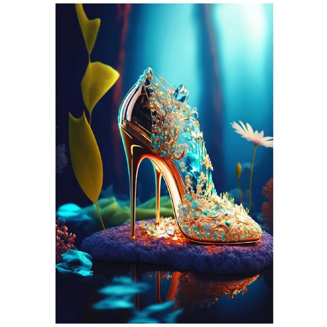 5D DIY Diamond Painting New Arrival White High Heel Butterfly Diamond Mosaic Embroidery Cross Stitch Kit Home Decoration