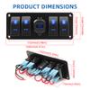 2 3 4 Gang Waterproof Marine Switch Panel 12V With QC3.0 Dual USB Charger Socket LED Digital Voltmeter For Truck RV Boat Car