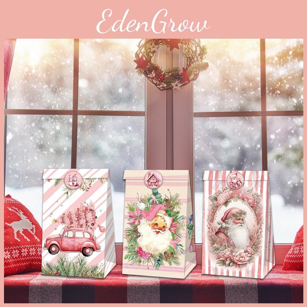 Food Candy Christmas Packaging Bags Holiday Party Decor With Adhesive Stickers