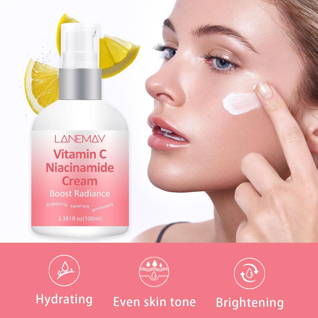 Vitamin C Niacinamide Cream-Brightens And Evens Skin Tone-Intense Hydration-Plums Up The Skin-100ml