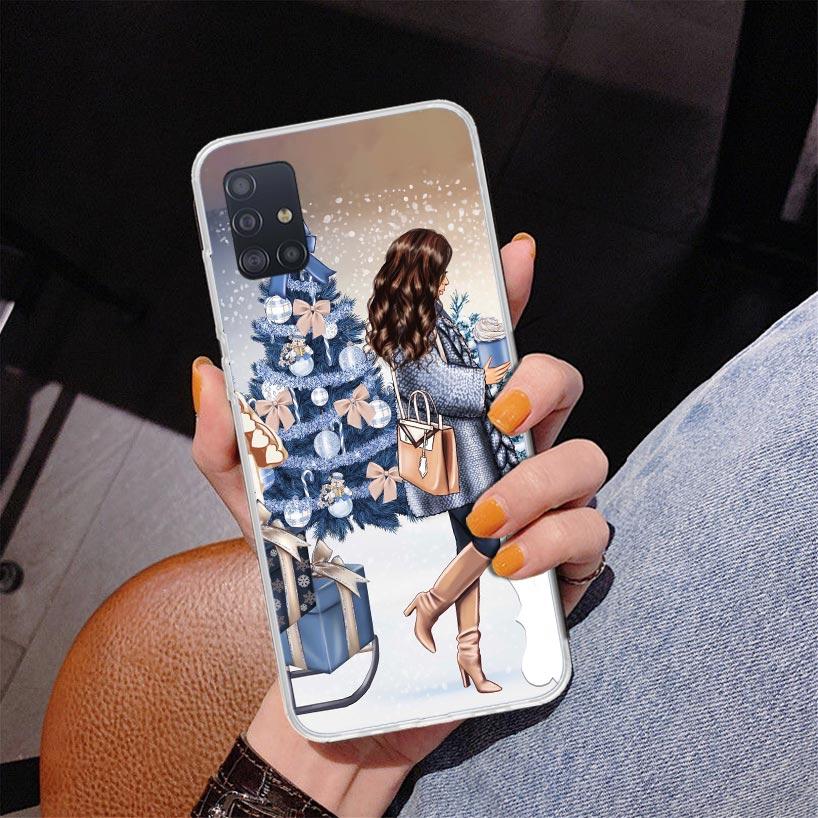 Christmas Girls Tree Gift Phone Case For Samsung Galaxy A52 A32 A22 A12 A51 A31 A50S A30S A20S A10S Note 20 Ultra 10 Plus S10 A7
