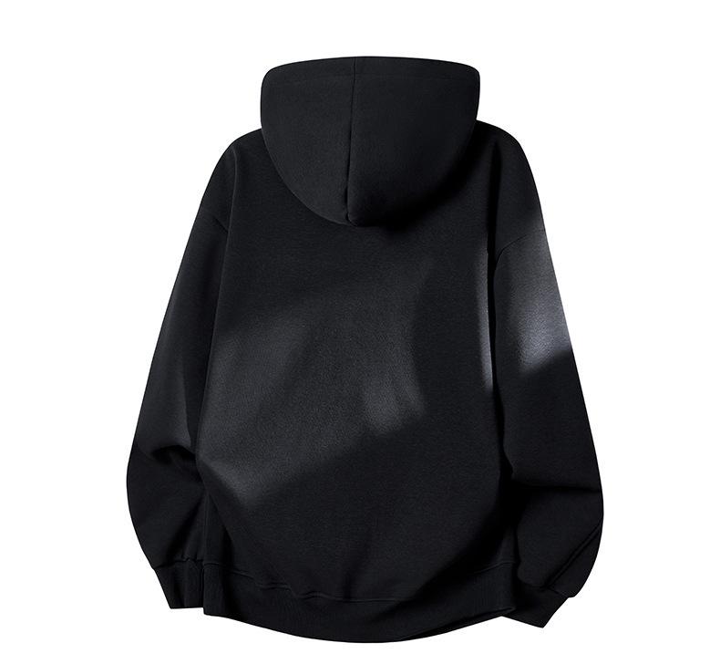 Dragon Spirit Men's Velvet Thick Winter Color Block Hoodie - Warm, Loose Casual Outerwear