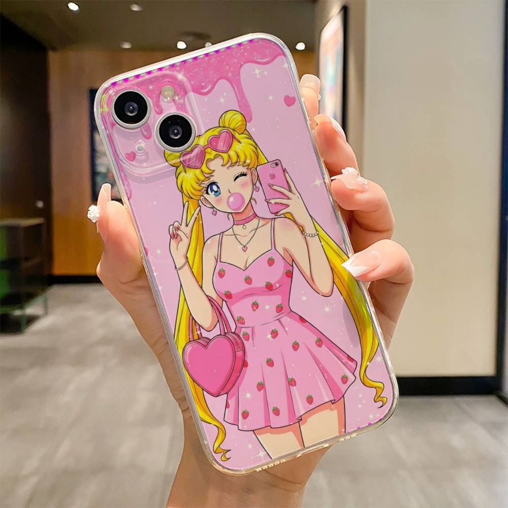 Custodia per Telefono Cartone Animato S-Sailor M-Moons Per iPhone 17 16e 16 15 14 13 12 11mini Pro Max X XR XSMAX 8 7 Air Plus Copertura Morbida