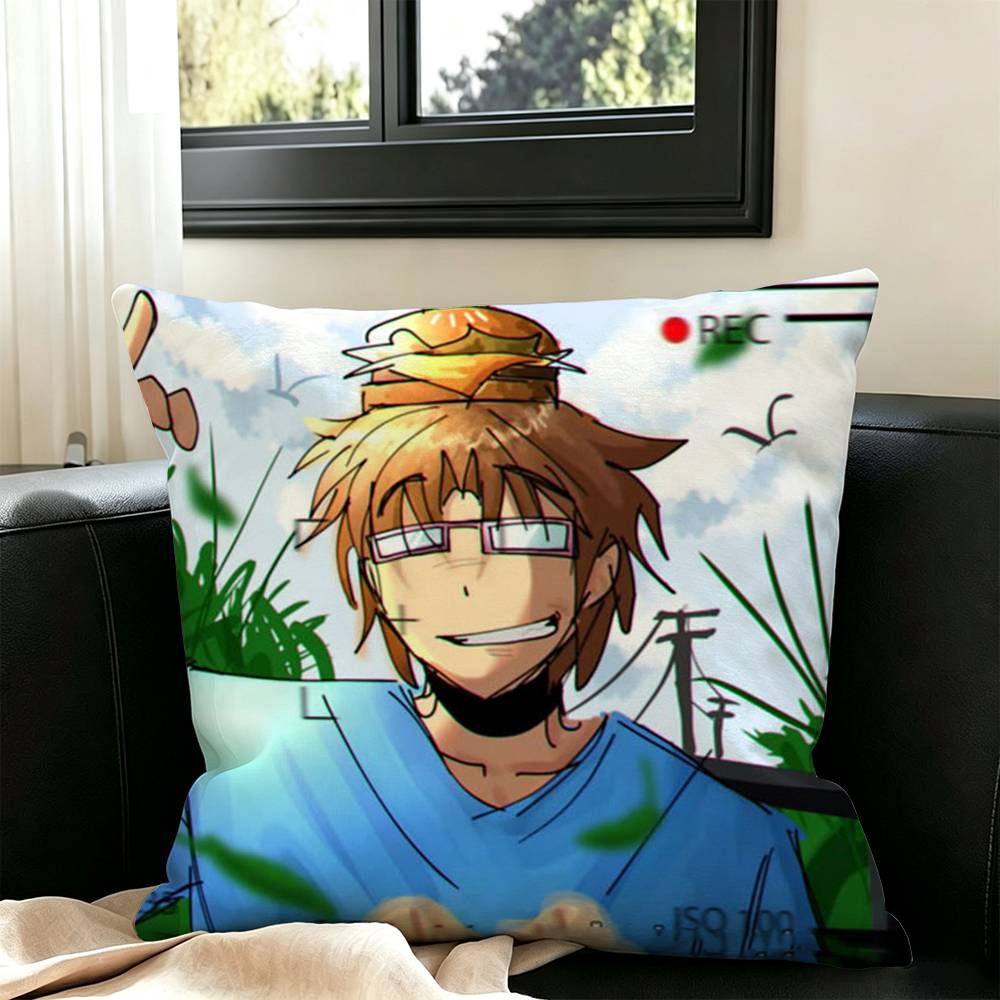 007n7 Square Double-Sided printed Pillow Case Bedroom Bedside Pillow Sofa Cushion Cover