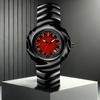Men's Watch Authentic Light Luxury Original Alien Blade Steel Belt Black Red Contrast Creative Male Fashion Quartz Watches Gift