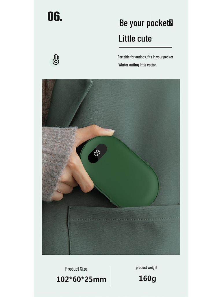 Pebble USB Hand Warmer & Power Bank - Cute and Compact Two-in-One Device