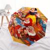 Snow White and the Seven Dwarfs Taking a Bath Automatic Open/CloseCartoon Umbrella-CuteUmbrella with Cute Design, Portable 3-Fold Compact Um