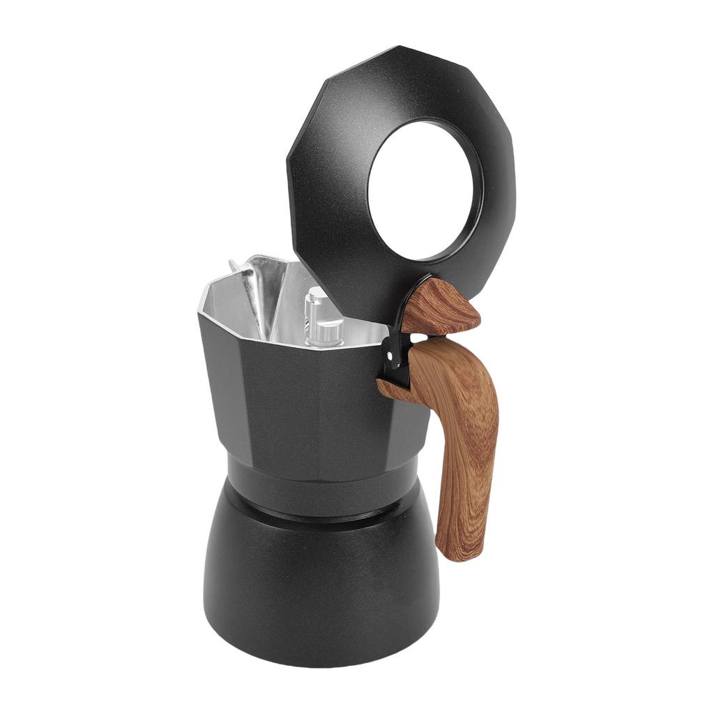 Kaffeebereiter für den Herd Vintage Aluminiumlegierung 2 Tassen Kaffeekanne für den Herd mit Doppelventilen für Mokka