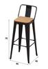 Outdoor Wood-Plastic Waterproof Bar Table & Chairs Set - High-Legged, Wall-Leaning Design for Balcony or Coffee Shop