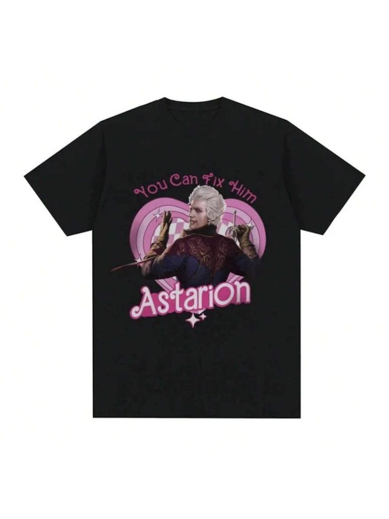 Retro Astarion Halsin Baldurs Gate 3 unisex Wounisex Print Tee Cotton T Shirt Short Sleeve Tshirt Fashion Oversized T-Shirts Clothes