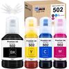 Printers Jack Compatible 502 T502 Refill Ink Bottles Replacement for EcoTank ET-2750 ET-3750 ET-4750 ET-2760 ET-3760 ET-4760 ET-2700 ET-3700 ET-3710