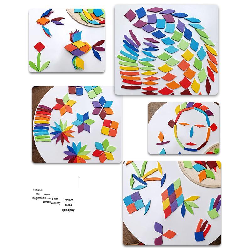 Rainbow Geometric Shape Blocks Puzzle for Early Learning